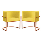 Kit 02 Poltronas Decorativa Luana Base Bronze Suede Cores  -