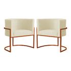 Kit 02 Poltronas Decorativa Luana Base Bronze Suede Cores  -