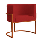 Kit 02 Poltronas Decorativa Luana Base Bronze Suede Cores  -