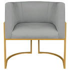 Kit 02 Poltronas Decorativa Luna Base De Ferro Dourado Bouclé