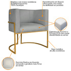 Kit 02 Poltronas Decorativa Luna Base De Ferro Dourado Bouclé