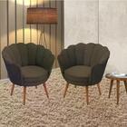 Kit 02 Poltronas Decorativa Madeira Amaryllis Veludo At Moveis