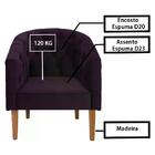 Kit 02 Poltronas Decorativa Madeira Dubai Veludo At Moveis