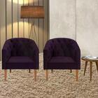 Kit 02 Poltronas Decorativa Madeira Dubai Veludo At Moveis