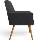 Kit 02 Poltronas Decorativa Maria W01 Pés Palito Linho Chumbo