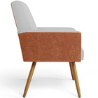 Kit 02 Poltronas Decorativa Maria W01 Pés Palito Linho Cinza