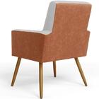 Kit 02 Poltronas Decorativa Maria W01 Pés Palito Linho Cinza