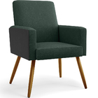 Kit 02 Poltronas Decorativa Maria W01 Pés Palito Linho Verde