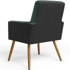 Kit 02 Poltronas Decorativa Maria W01 Pés Palito Linho Verde