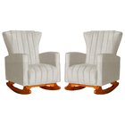 Kit 02 Poltronas Decorativa Melinda Pés Balanço Suede Cores -