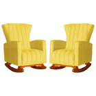 Kit 02 Poltronas Decorativa Melinda Pés Balanço Suede Cores -