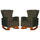 Kit 02 Poltronas Decorativa Melinda Pés Balanço Suede Cores -