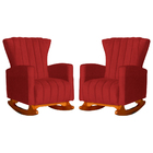 Kit 02 Poltronas Decorativa Melinda Pés Balanço Suede Cores -