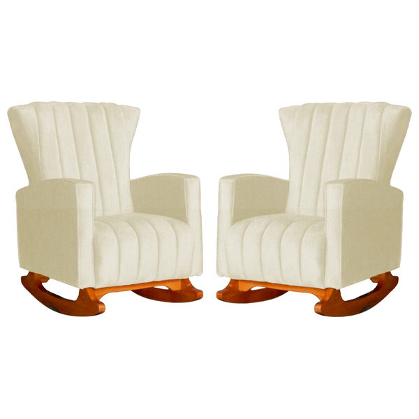 Kit 02 Poltronas Decorativa Melinda Pés Balanço Suede Cores -