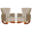 Kit 02 Poltronas Decorativa Melinda Pés Balanço Suede Cores -