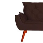 Kit 02 Poltronas Decorativa Melissa Pés Madeira Suede Marrom