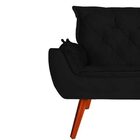 Kit 02 Poltronas Decorativa Melissa Pés Madeira Suede Preto