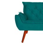 Kit 02 Poltronas Decorativa Melissa Pés Madeira Suede Turquesa