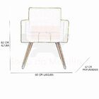 Kit 02 Poltronas Decorativa Nina Pés Madeira Suede Marrom