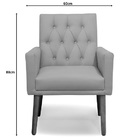 Kit 02 Poltronas Decorativa Nina Retro Suede Cinza Claro - Me