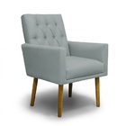 Kit 02 Poltronas Decorativa Nina Retro Suede Cinza Claro - Me