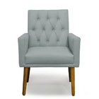 Kit 02 Poltronas Decorativa Nina Retro Suede Cinza Claro - Me