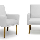 Kit 02 Poltronas Decorativa Nina Suede Branco - Meulardecor