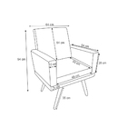 Kit 02 Poltronas Decorativa Nina Suede Quadros Rose Para Sala