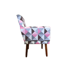 Kit 02 Poltronas Decorativa Nina Suede Quadros Rose Para Sala