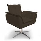 Kit 02 Poltronas Decorativa Opala Base Giratória  Cromada Alu