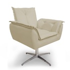 Kit 02 Poltronas Decorativa Opala Base Giratória  Cromada Alu