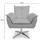 Kit 02 Poltronas Decorativa Opala Base Giratória  Cromada Alu