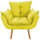 Kit 02 Poltronas Decorativa Opala Deluxe Suede Amarelo