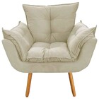 Kit 02 Poltronas Decorativa Opala Deluxe Suede Bege