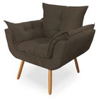Kit 02 Poltronas Decorativa Opala Deluxe Suede Marrom