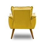 Kit 02 Poltronas Decorativa Opala Suede Amarelo  Madelina Dec