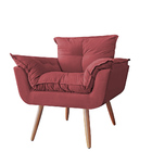 Kit 02 Poltronas Decorativa Opalla Pés Palito Suede Bordô - D