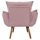 Kit 02 Poltronas Decorativa Opalla Pés Palito Suede Rosa - Ds