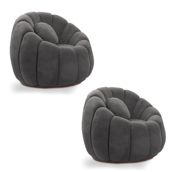 Kit 02 Poltronas Decorativa Orgânica Para Sala Cloud Bouclê C