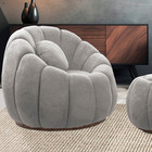 Kit 02 Poltronas Decorativa Orgânica Para Sala Cloud Bouclê E