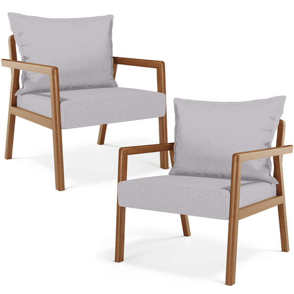 Kit 02 Poltronas Decorativa Para Sala De Estar Alícia L02 Lin