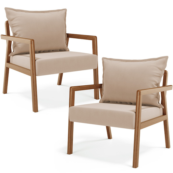 Kit 02 Poltronas Decorativa Para Sala De Estar Alícia L02 Sue