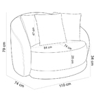 Kit 02 Poltronas Decorativa Para Sala De Estar Base Giratória