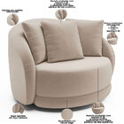 Kit 02 Poltronas Decorativa Para Sala De Estar Base Giratória