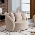 Kit 02 Poltronas Decorativa Para Sala De Estar Base Giratória