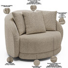 Kit 02 Poltronas Decorativa Para Sala De Estar Base Giratória