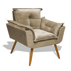 Kit 02 Poltronas Decorativa Para Sala De Estar Opala Suede -