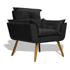 Kit 02 Poltronas Decorativa Para Sala De Estar Opala Suede -