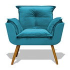 Kit 02 Poltronas Decorativa Para Sala De Estar Opala Suede -