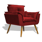 Kit 02 Poltronas Decorativa Para Sala De Estar Opala Veludo -